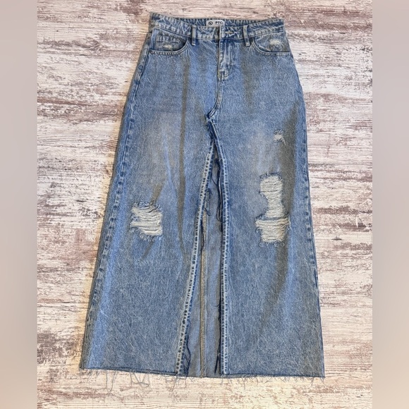 PTCL Nordstrom Distressed Denim Maxi Skirt Women’s Size‎ Medium NWOT - Picture 1 of 10